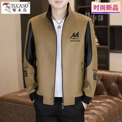 啄木鸟立领2025春秋新款男装夹克