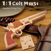 外贸原单彩壳M1851西部左轮1 DIY榫卯积木模型礼物 1复刻木质拼装