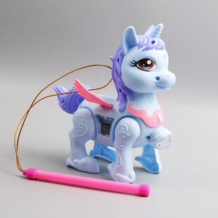 儿童小马手提灯笼发光会走跑音乐投影玩具2026新年春节元宵节花灯