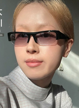 防紫外线半框英伦风太阳镜