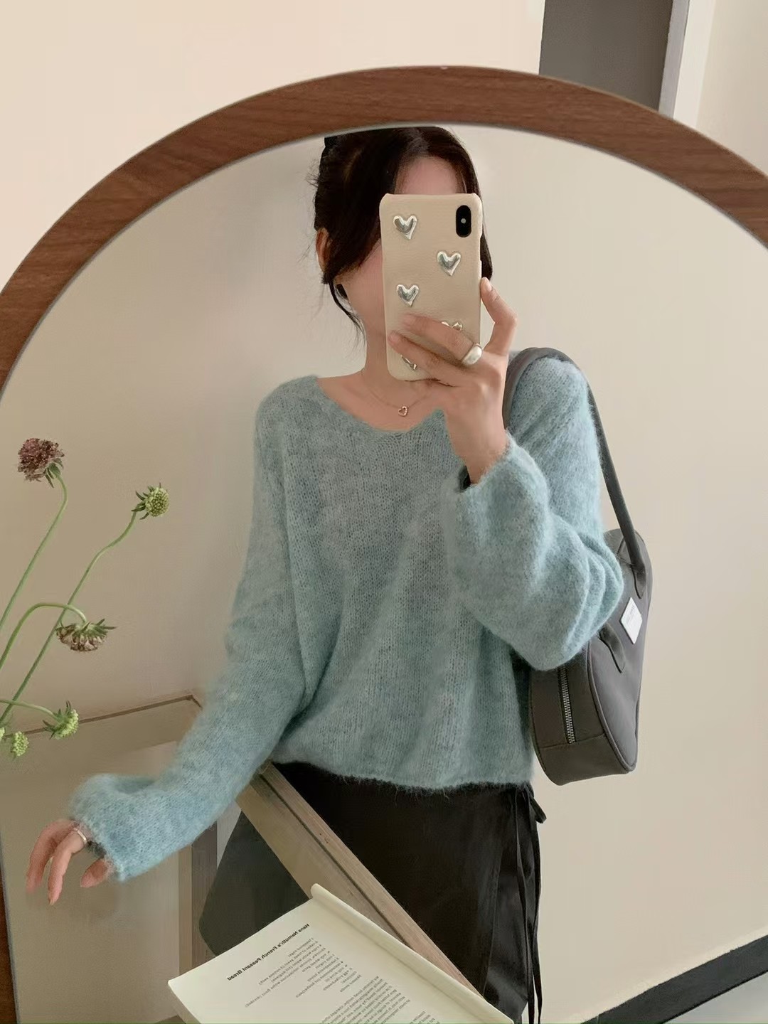 中长款软糯毛衣女套头2024秋冬宽松慵懒风内搭针织衫长袖温柔上衣