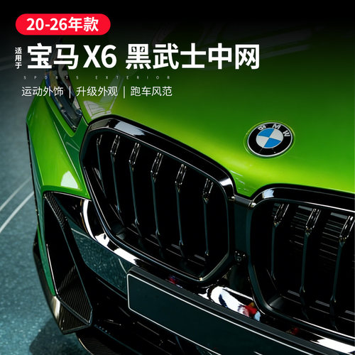 适用于宝马x6中网黑色改装件前杠格栅熏黑X6改装配件用品大全中网
