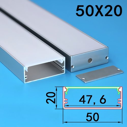 加厚款LED明装线条灯槽工程家装50mm宽嵌入式铝合金U型灯带卡槽