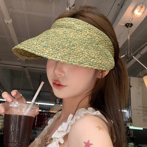 莫凡~高级感咸草绿色空顶草帽