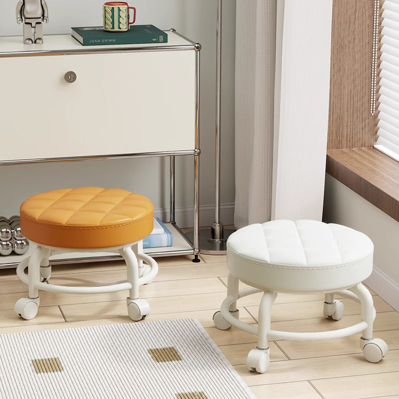 塑料万向轮小凳子家用矮凳滑轮移动凳子客厅带娃神器椅子板凳坐凳