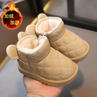 婴儿学步鞋 子棉鞋 软底男童靴子加绒 宝宝雪地靴女1一3岁小童鞋 冬季