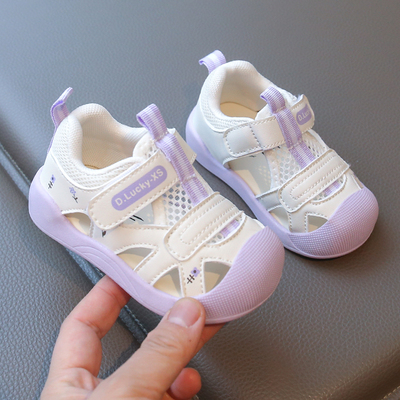 女宝宝凉鞋夏季包头0一1-3岁婴儿学步鞋防滑软底男童机能鞋子儿童