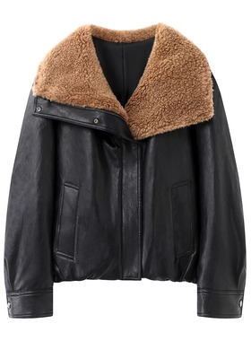 正品2025冬新品90绒羊毛领素皮羽绒服【轻暖漫游羽绒】MBE4EIN034