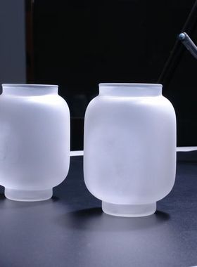 中式磨砂玻璃灯笼杯器物耐高温高颜值家用禅意创意咖啡馆民宿茶杯
