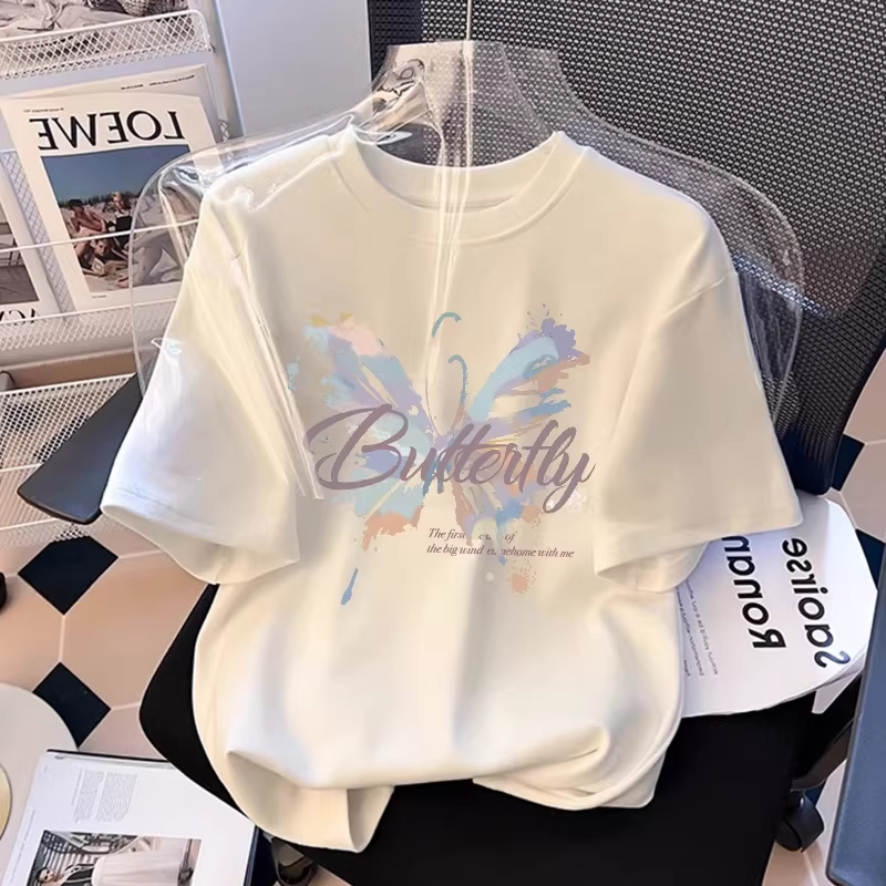 英国MDCW夏季纯棉薄款女童短袖t恤2026新款白色上衣中大童半袖潮