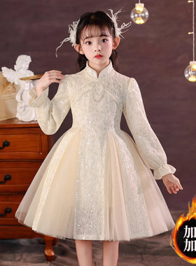 英国next ttat女童连衣裙高级感儿童国风新中式小女孩唐装公主裙