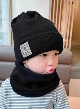 英国Next Road儿童帽子 秋冬加绒护耳帽围巾一体式休闲风格