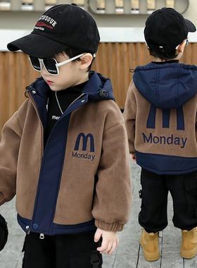 Next inss男童摇粒绒外套2025秋冬新款儿童加绒中小童加厚棉衣潮