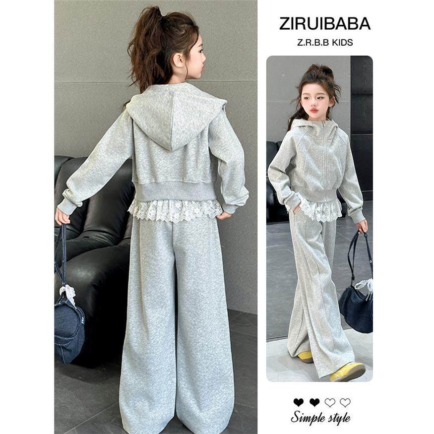 女童春装套装2025新款女孩韩系外套儿童网红炸街运动服穿搭两件套