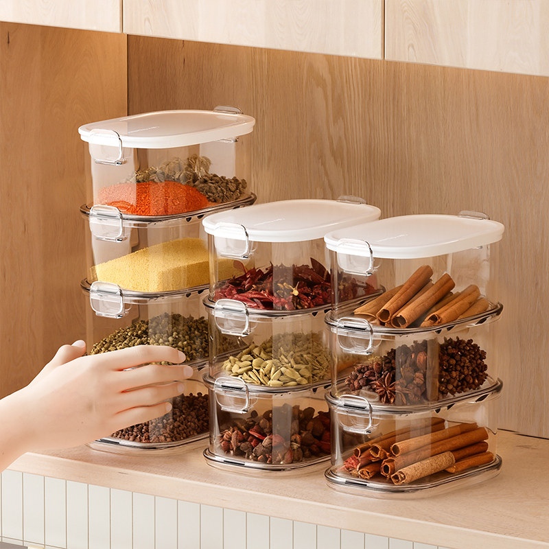 香料收纳盒家用厨房八角桂皮花椒大料干货分格储物盒调味料密封罐,厨房/烹饪用具,调味瓶罐/调料研磨器,淘宝优惠券,粉丝福利购,淘宝优惠卷