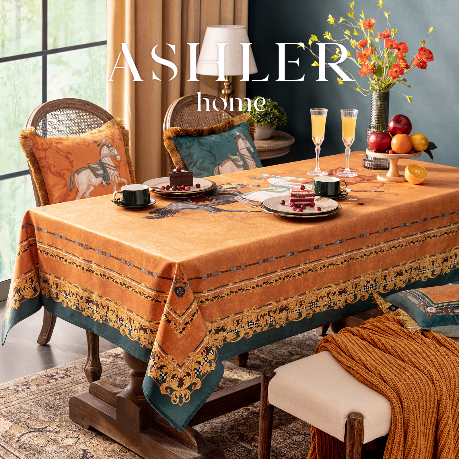 爱诗乐轻奢高级感防水防油餐桌布