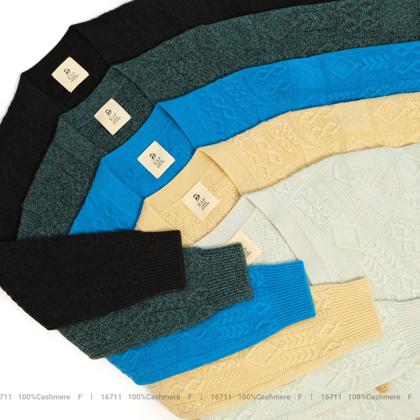 重磅3股26支J家V领宽松优雅气质提花山羊绒大开衫外套16711