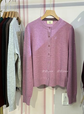 通勤百搭 18针单边J家柔软舒适山羊绒圆领针织开衫短外套66679