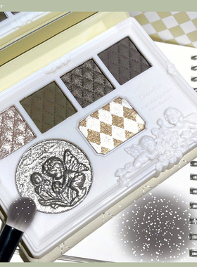 cheerflor菱格包纹浮雕眼影盘2022年新款腮红高光修容一体盘茶色