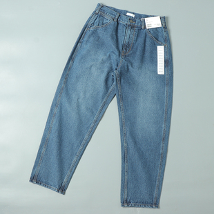 气息 宽松裤 出岛国订单 男女水洗大直筒哈伦牛仔裤 新品 颇具工装