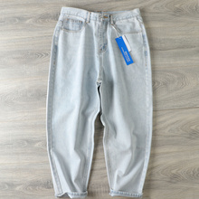 商场撤柜原售525元!重工水洗磨白夏季浅色宽松直筒牛仔裤男九分裤