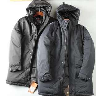 欧单抗极寒防风防雪加厚保暖冬季男士户外中长款派克棉衣棉服外套