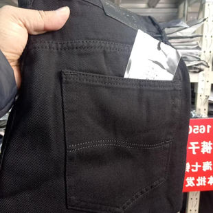 男士黑色加长牛仔裤休闲直筒裤高个子裤子