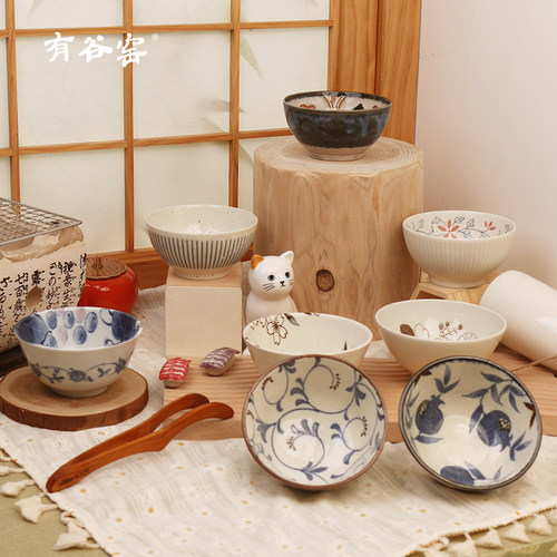 有谷窑日本进口日式釉下彩陶瓷碗