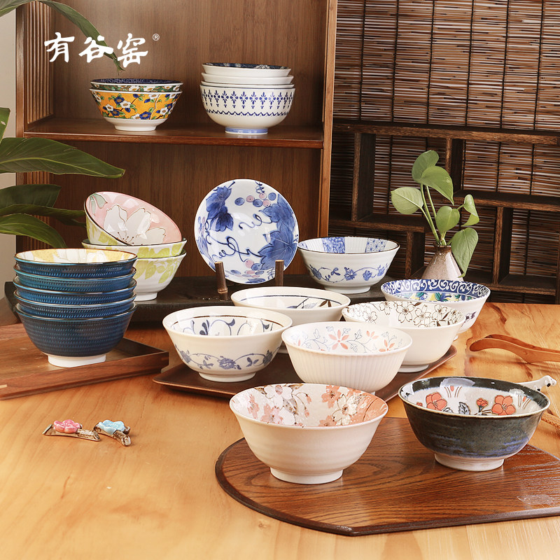 有谷窑原装进口釉下彩陶瓷面碗图片
