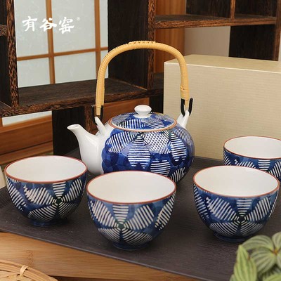 日本染井吉野釉下彩陶瓷茶具套装