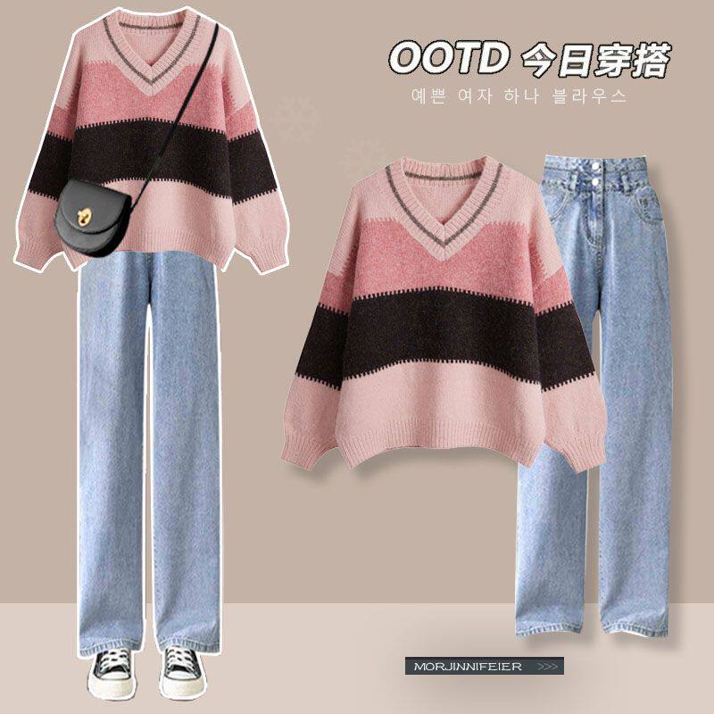 盐系韩剧穿搭两件套衣服冬季职业套装女冬款高级感冬装搭配一整套