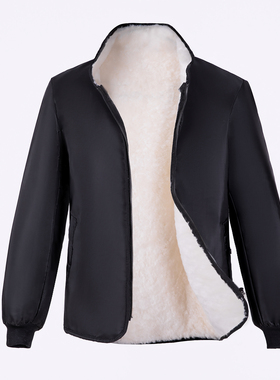 羊皮毛一体棉袄男纯羊毛内胆羊皮袄加厚防水羊毛外套防寒皮上衣