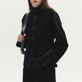 LOUD LAUGH OUT 立领廓形收腰灯芯绒短外套