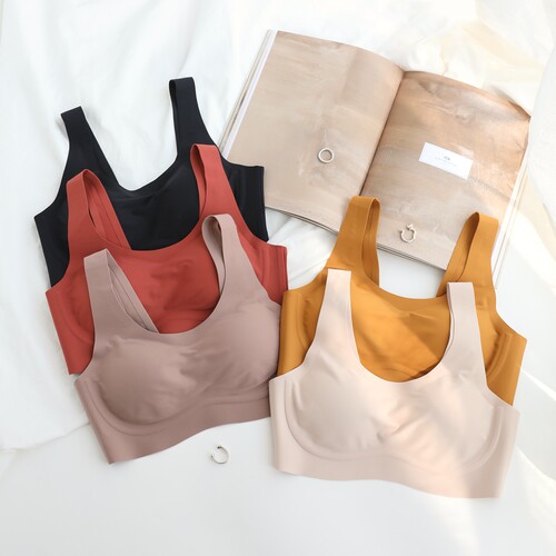 零感无痕宽肩带乳胶棉薄款内衣女