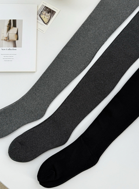 米图金棉带脚型！直角跟不勒脚微压打底连裤袜女秋冬加厚薄绒灰色