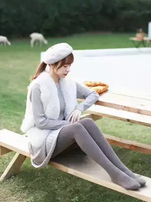 Meto super thick wool plus velvet pantyhose thick Women's stepping inside pants socks autumn and winter skinny cotton stripes