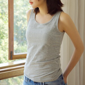 带胸垫背心免穿文胸女一体式打底上衣纯棉夏季无钢圈内搭黑色白色