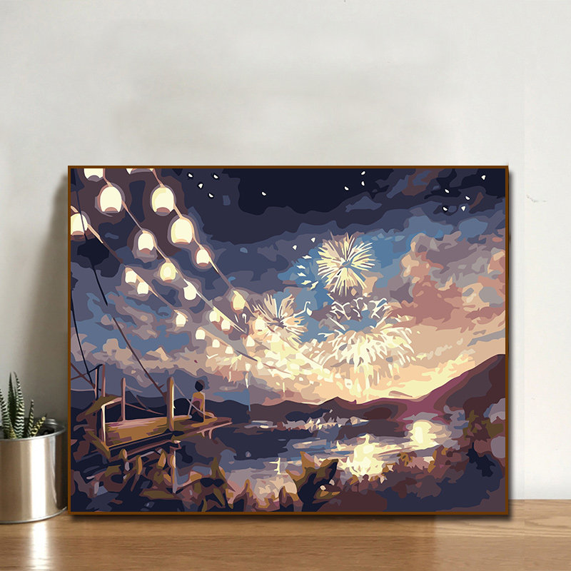 diy数字油画油彩画客厅卧室风景情侣大幅填色手绘装饰画烟火季节|msdalam kategori Aksesori rumah, lukisan hiasan, DIY/Lukisan digital - dari Buy2taobao.com untuk memberikan perkhidmatan ejen Taobao profesional membeli