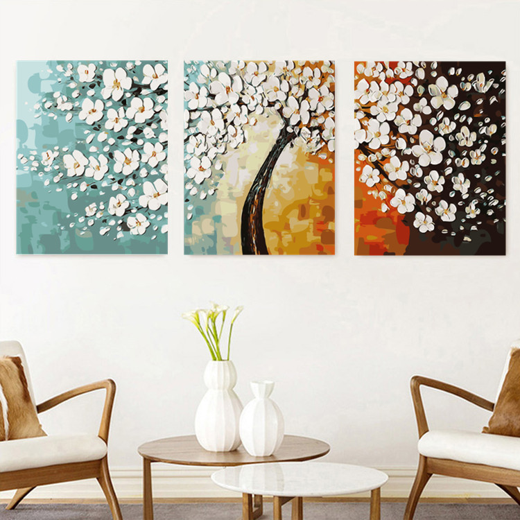 diy Digital painting a living room Restaurant Abstract Landscape trees Significant Triplet Decorative painting Wealth treein the Home accessories , Decorative painting ,  DIY/Digital painting  category - from Buy2taobao.com to provide professional Taobao agent buy service