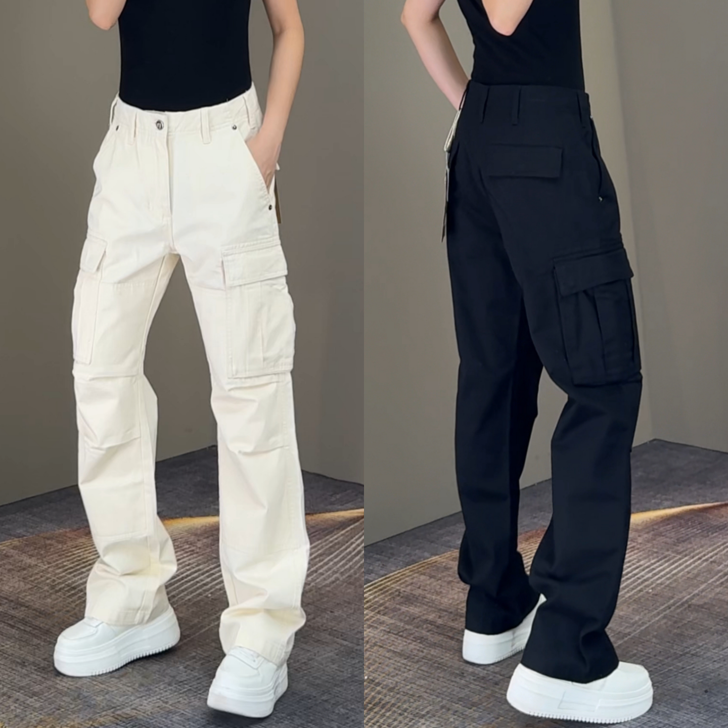 工装风多口袋休闲裤男女款百搭直筒裤秋季新品潮流时尚高品质长裤