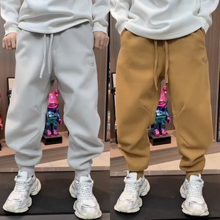 新款 冬季 立体剪裁哈伦拉链束脚裤 设计款 直播同款 百搭休闲卫裤 男士