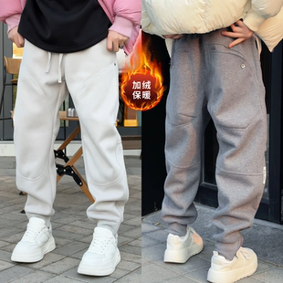 原创设计美式痞帅束脚休闲运动卫裤男士冬季加绒宽松小脚拉链长裤