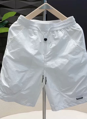夏季新品双口袋休闲速干五分短裤时尚潮流百搭情侣款户外沙滩裤潮