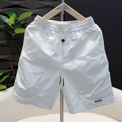 夏季新品双口袋休闲速干五分短裤时尚潮流百搭情侣款户外沙滩裤潮