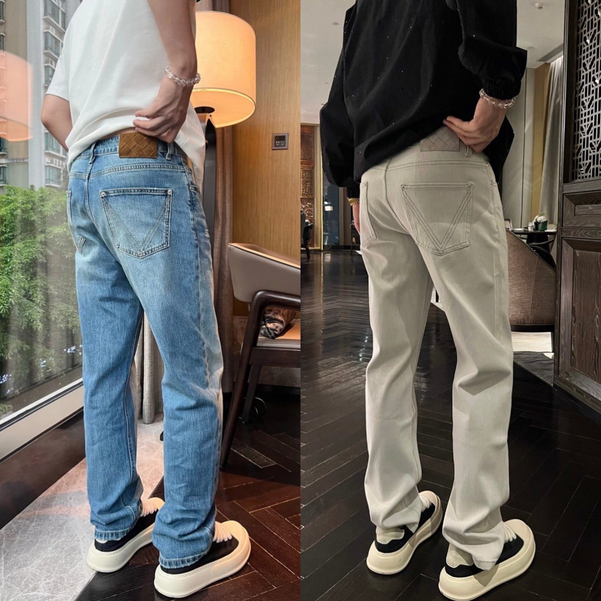 欧货早秋季新款天蓝水洗直筒蓝色牛仔裤男女款修身显瘦百搭直筒裤