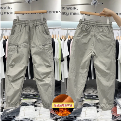 高品质韩版束脚裤轻奢小众设计感长裤早秋款潮流时尚男休闲束脚裤