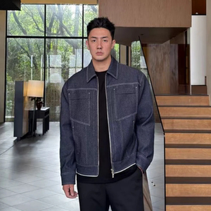 韩版秋季新款男士牛仔外套高级感潮牌痞帅翻领休闲夹克上衣男女款