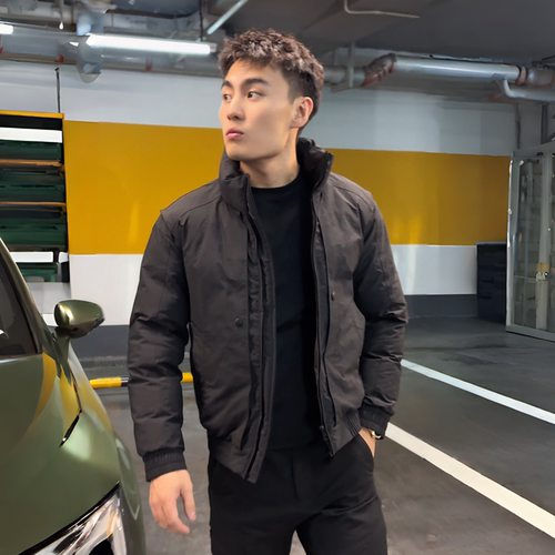 韩版冬季新款立领夹克棉服男款