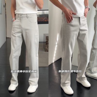 早秋新款百搭轻奢男士休闲牛仔裤