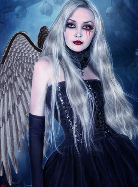 天使翅膀成人白色 万圣节cosplay道具跨境儿童舞会派对用品黑